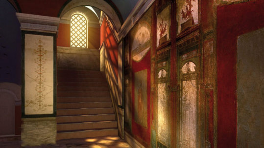 Stairway with frescoes Domus Romane Palazzo Valentini