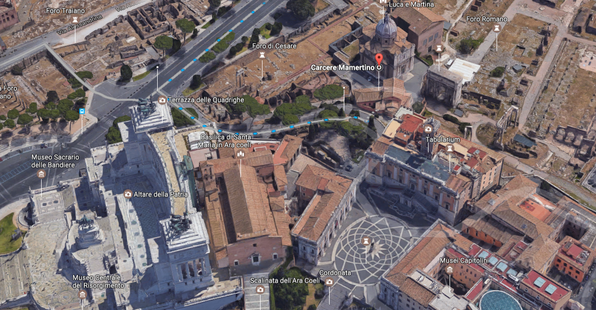 Mamertino Carcer Tullianum 3D map from Google